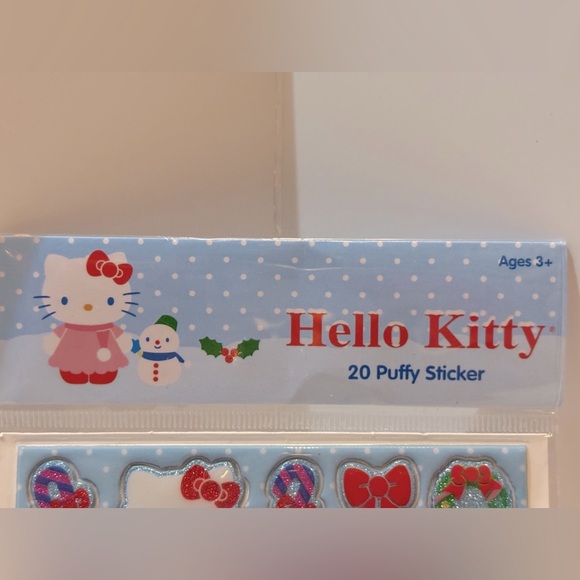New in Packaging Hello Kitty 20 Puffy Stickers Glitter Holiday Christmas Edition - Picture 3 of 4